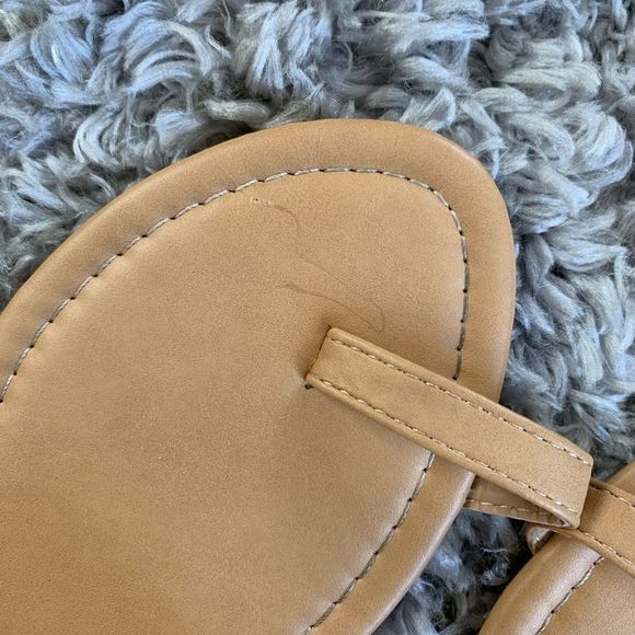 ANNA || Wicker Cream Tan Big Toe Slip On summer sandals - Picture 3 of 5